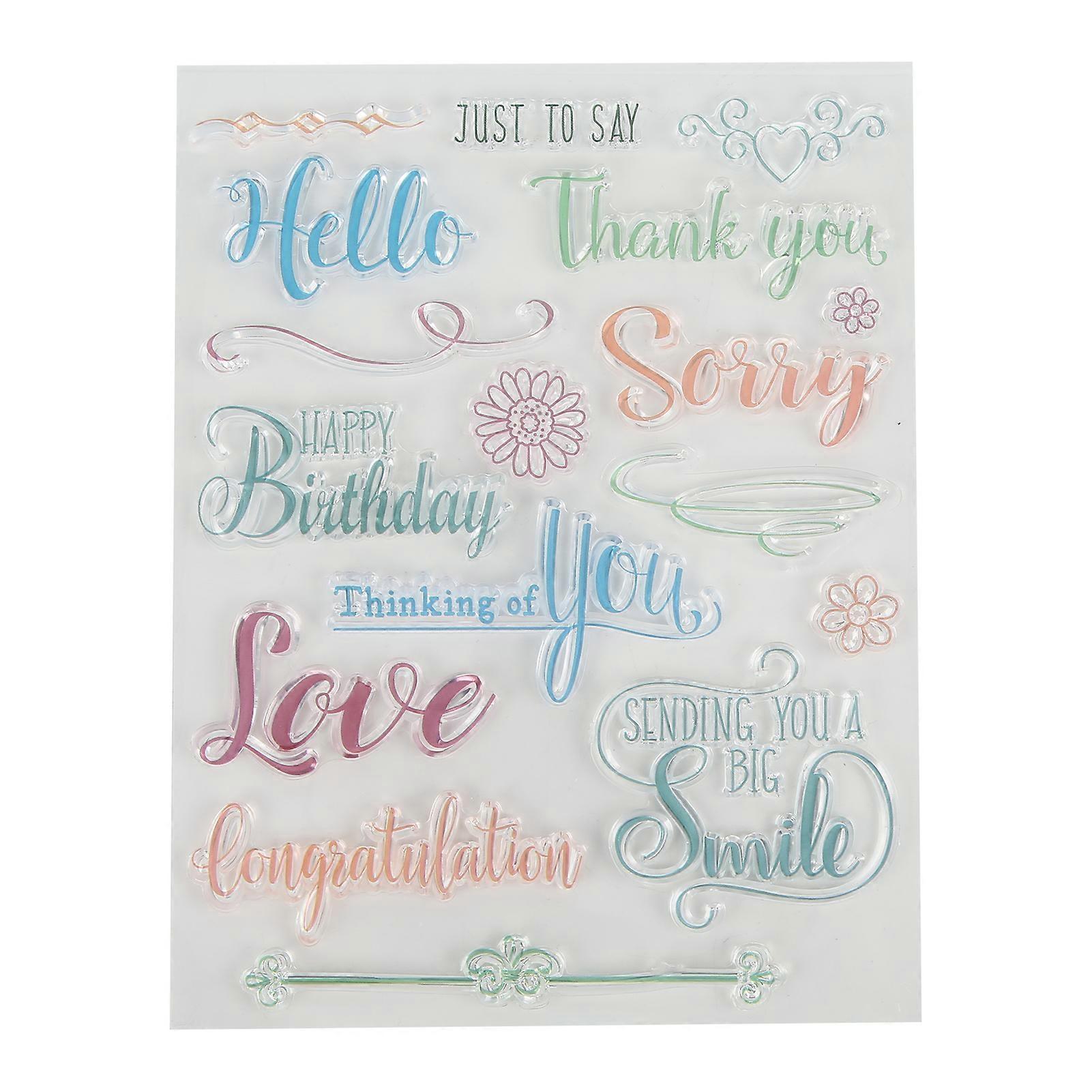 2pcs Clear Stamps DIY Interesting Durable Reusable TPR Material Transparent Appearance Embossing Scrapbooking Tool