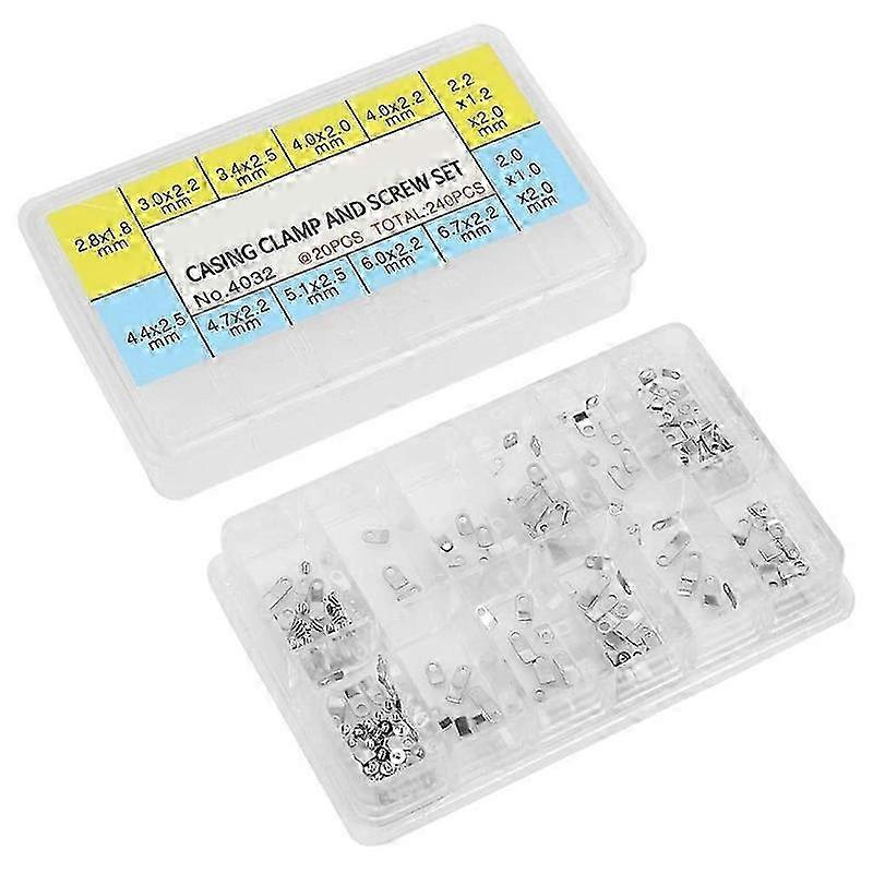 240Pcs Watch Casing Clamp Movement Adapter Securing Screw Washer Repair Part Tools for ETA 2824 2836 Edition 0718
