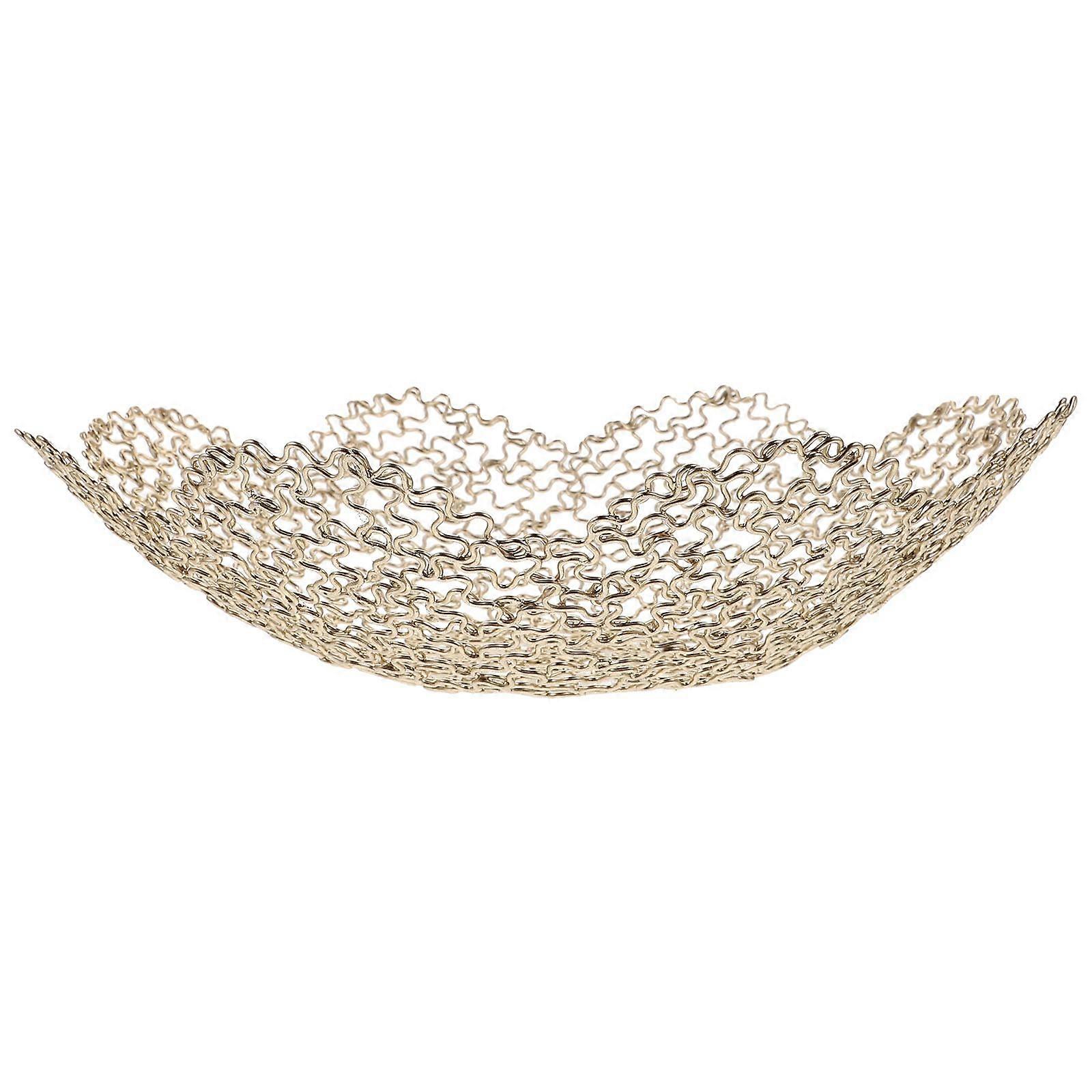 Golden Iron Mesh Snack Bowl for Storage Use with Resistance and Stylish Irregular