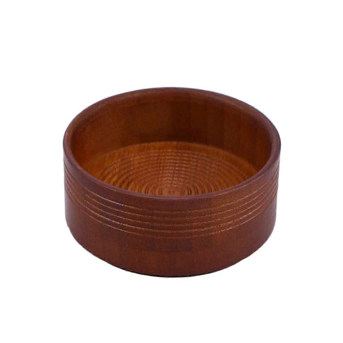 Brown Wooden Shaving Bowl for Holding Soap with Smooth Surface Perfect for Wet Shaving Gifts 7.5 inches