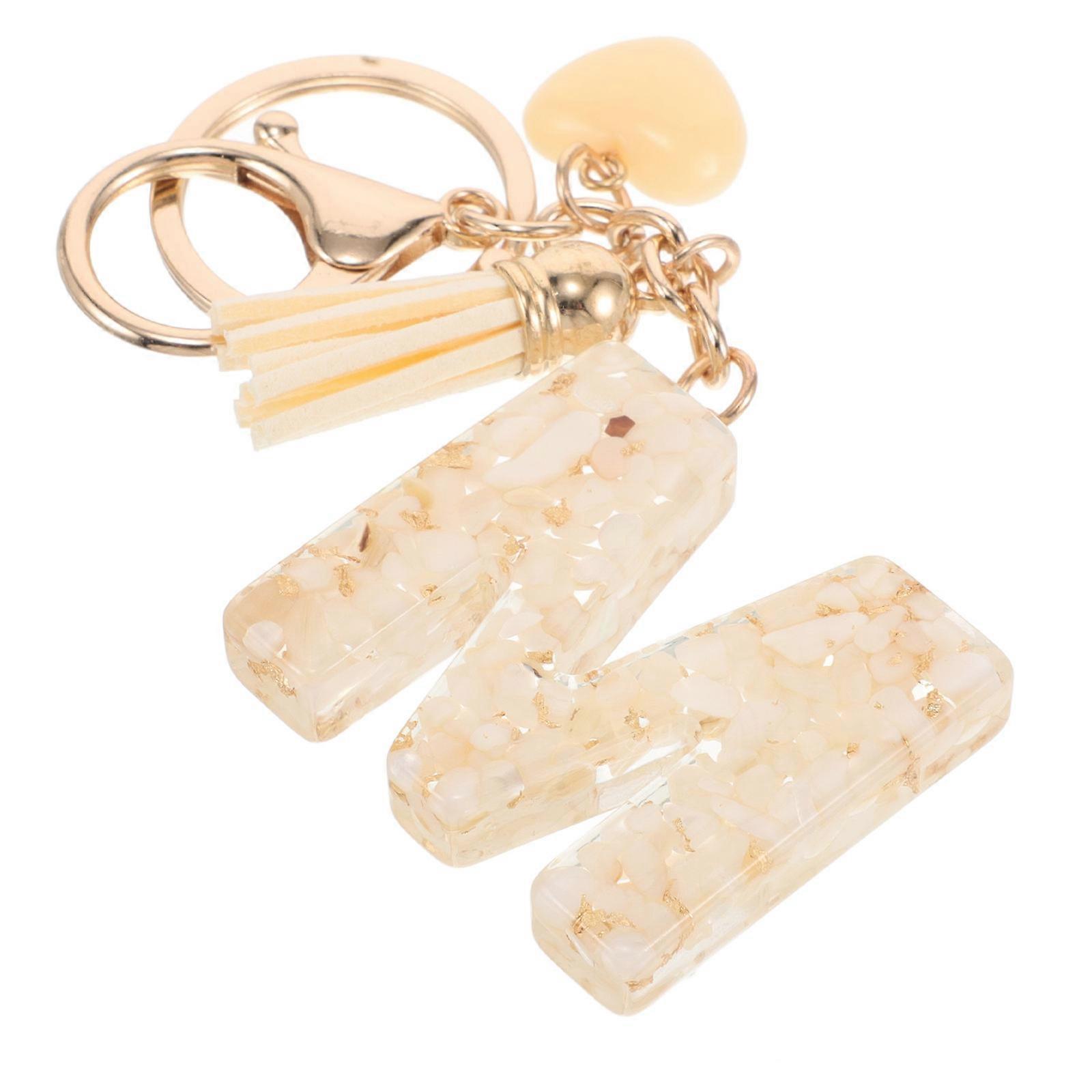 Keychain Initial Letter Design Versatile Use For Handbags Plastic Material Craftsmanship 1Set