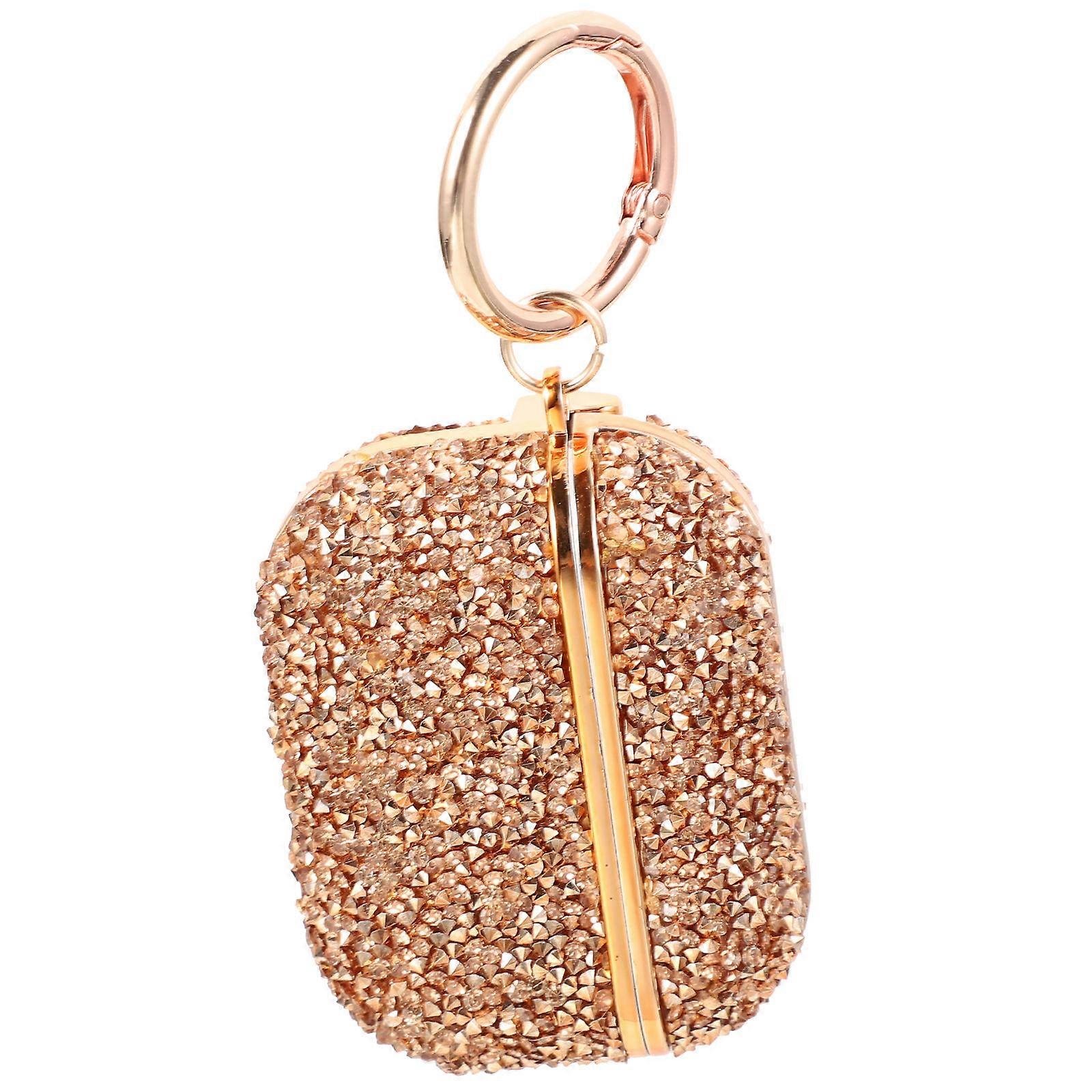 Golden Glitter Earbud Case for Protection Lightweight Durable PC Material with KeychainCompatible with Airpods 1