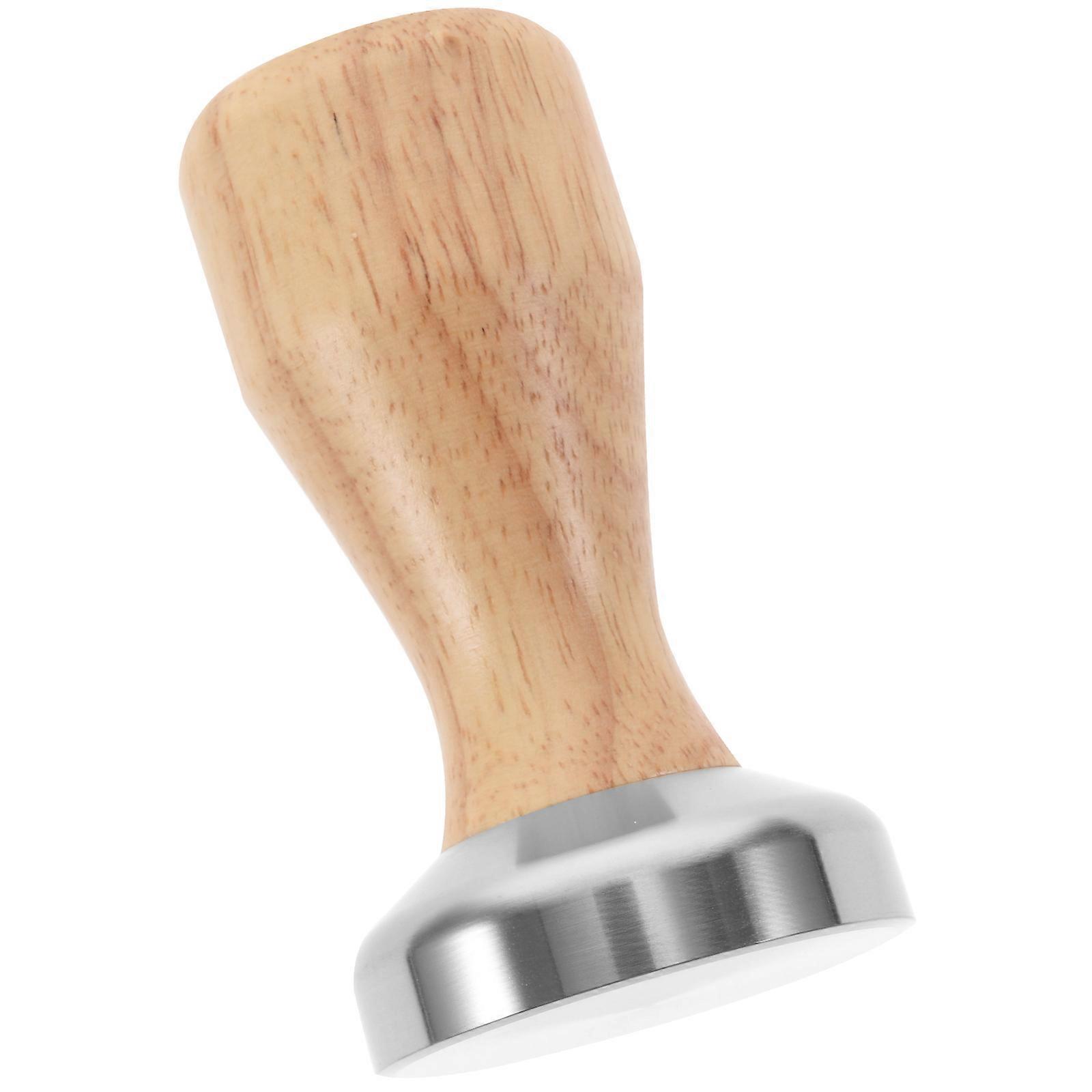 Stainless Steel Coffee Tamper for Home Use with Ergonomic Handle and Smooth Finish Light Yellow