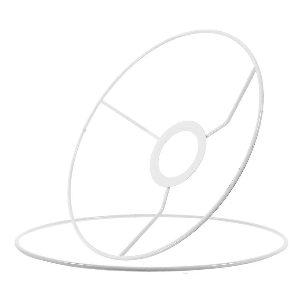 Lampshade Wire Frame Ring Diy Lampshade Holder E27 Socket Compatibility White 30.00X30.00X2.00CM 1 Pair