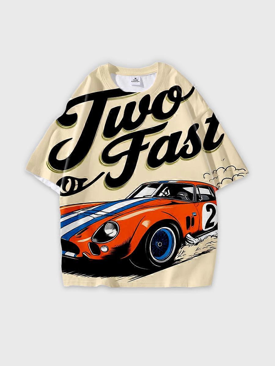 T-shirt round neck Pattern loose short sleeve N98