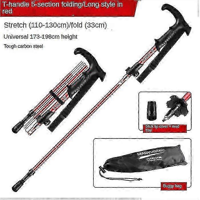 Lightweight folding poles for senior trekking with quick lock mechanism