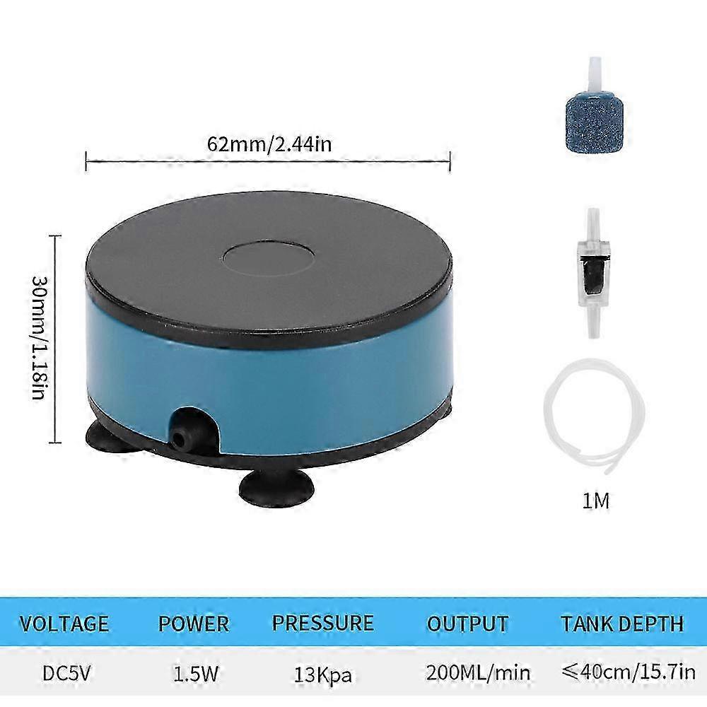 Portable Mini USB Oxygen Pump for Small Fish Tanks - Compact Aquarium Air Pump with Single Air Hole & Silent Operation DC5V
