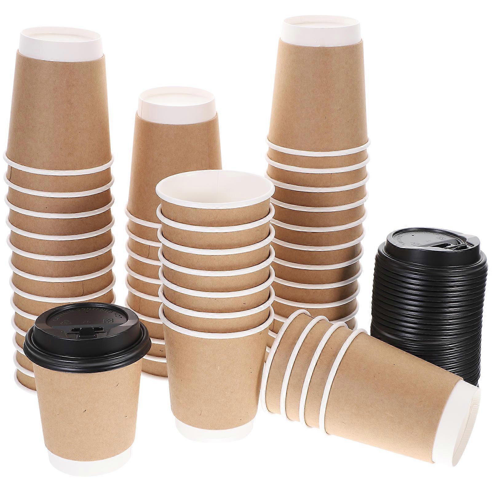 Black Paper Drink Cups for Home Use Safe and Sanitary Disposable PE Coated 1 Set of Small Beverage Cups