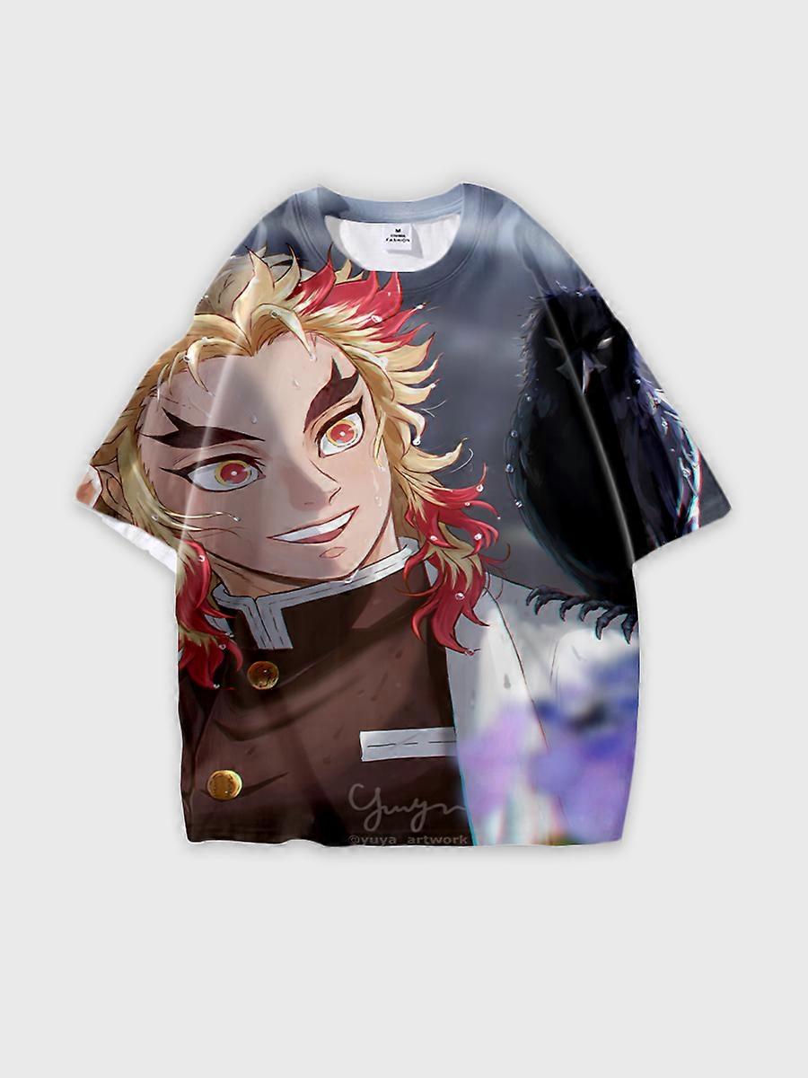 T-shirt round neck Character Pattern loose short sleeve P1274