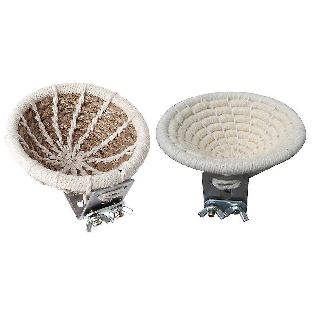 Large Bird Nest 2Pcs Rope Bird Breeding Nest Bed Weave Hatching Hut For Pet Cage In Assorted Color Designed For Bird Owners