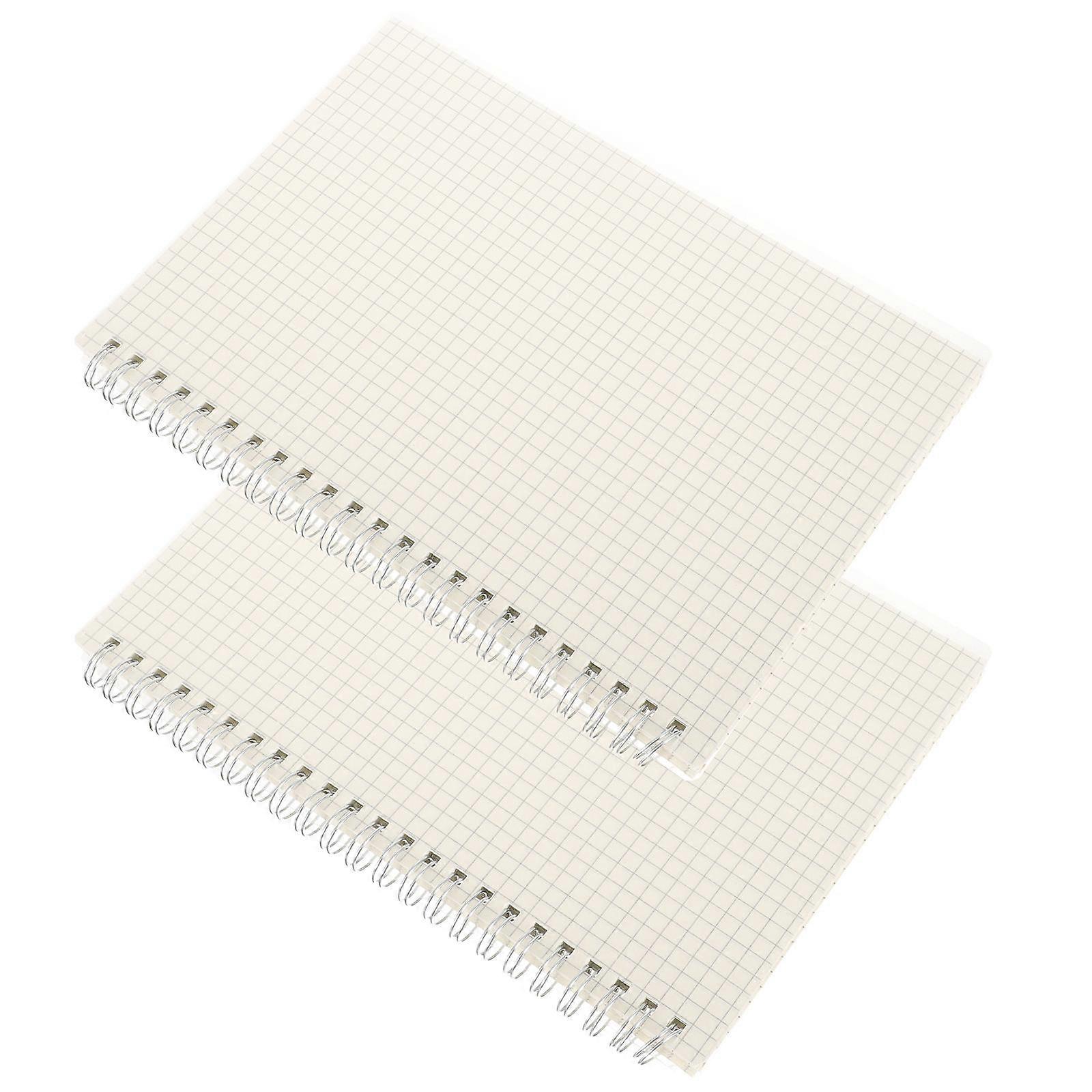 Spiral Math Notebook 2Pcs White Paper Creative Versatility Notebook Organizer for Home