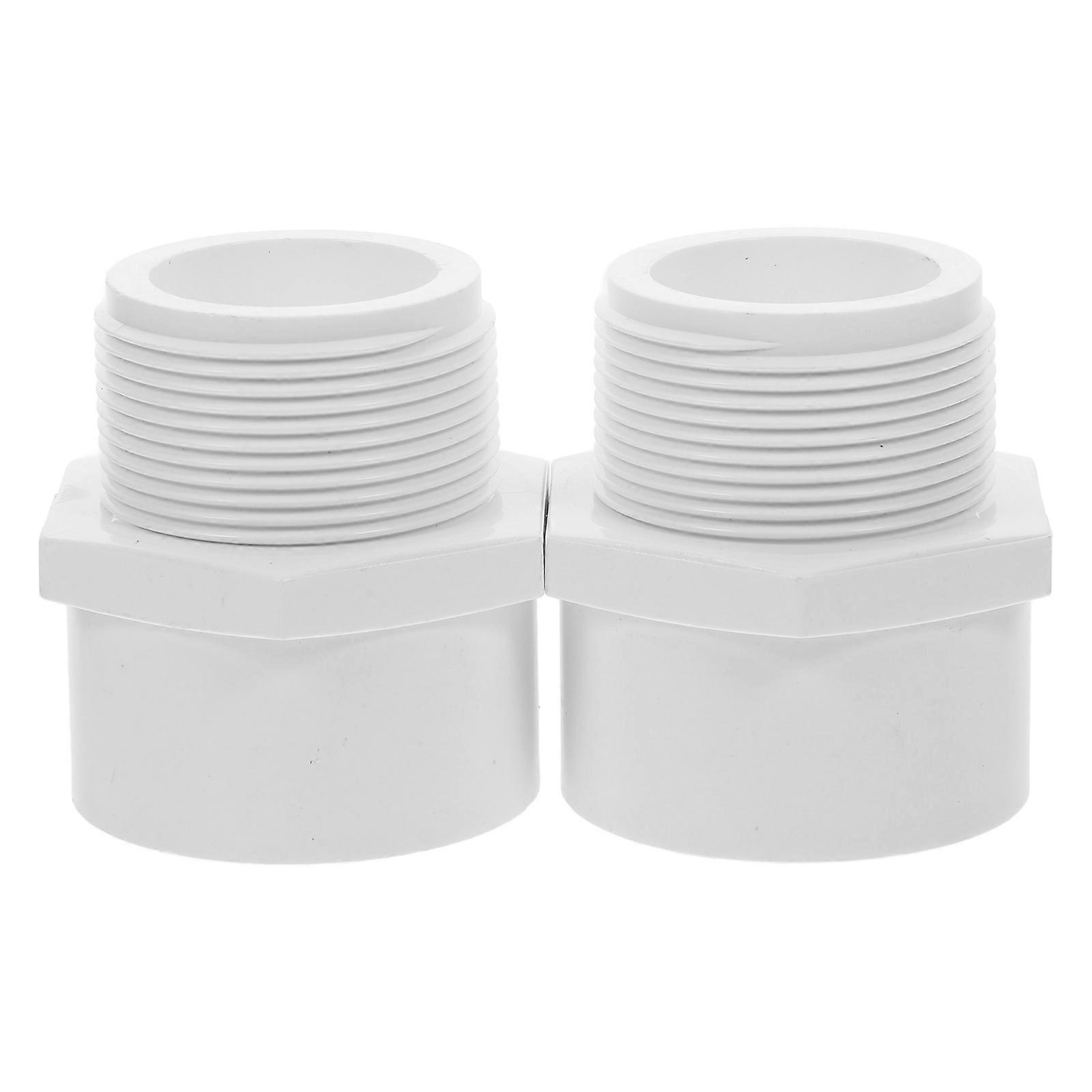 PVC Pipe Connector with Male Threads for Plumbing Lines and Cold Water Systems White 48 3mm