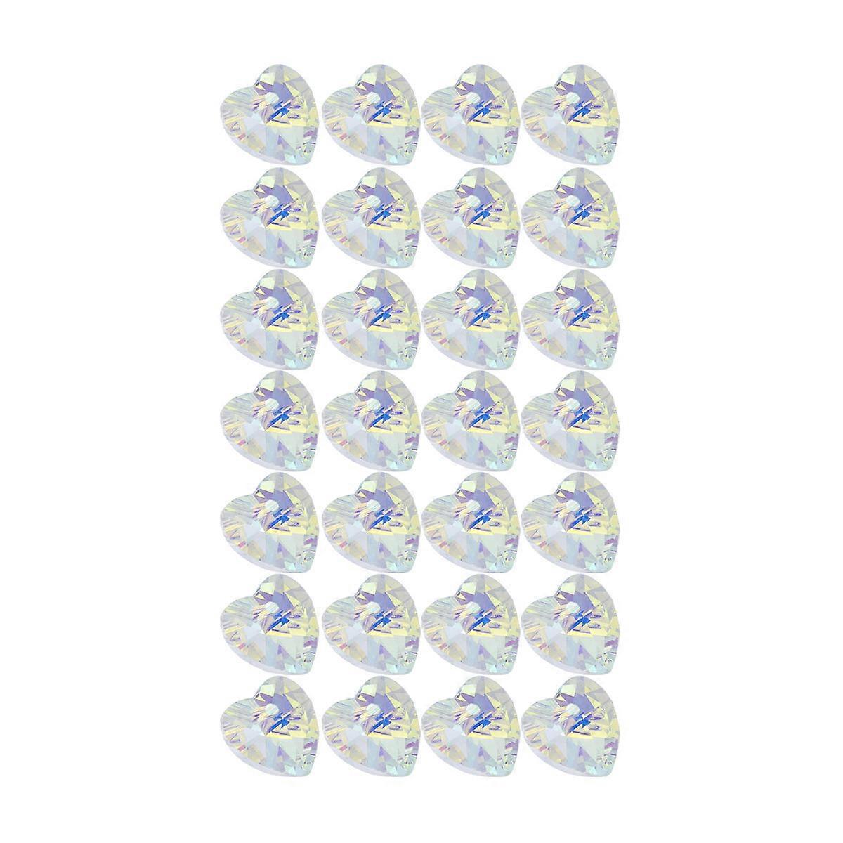 Plating 28Pcs Heart Dangle Earrings Accessories Designed For Jewelry Making With Multi Colored Glass Crystal Charms Suitable For Gift Giving