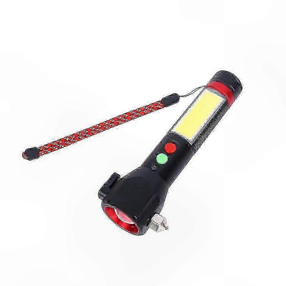 Hätä-LED-taskulamppu vasaralla, hälyttimellä ja ikkunanmurtajatoiminnolla