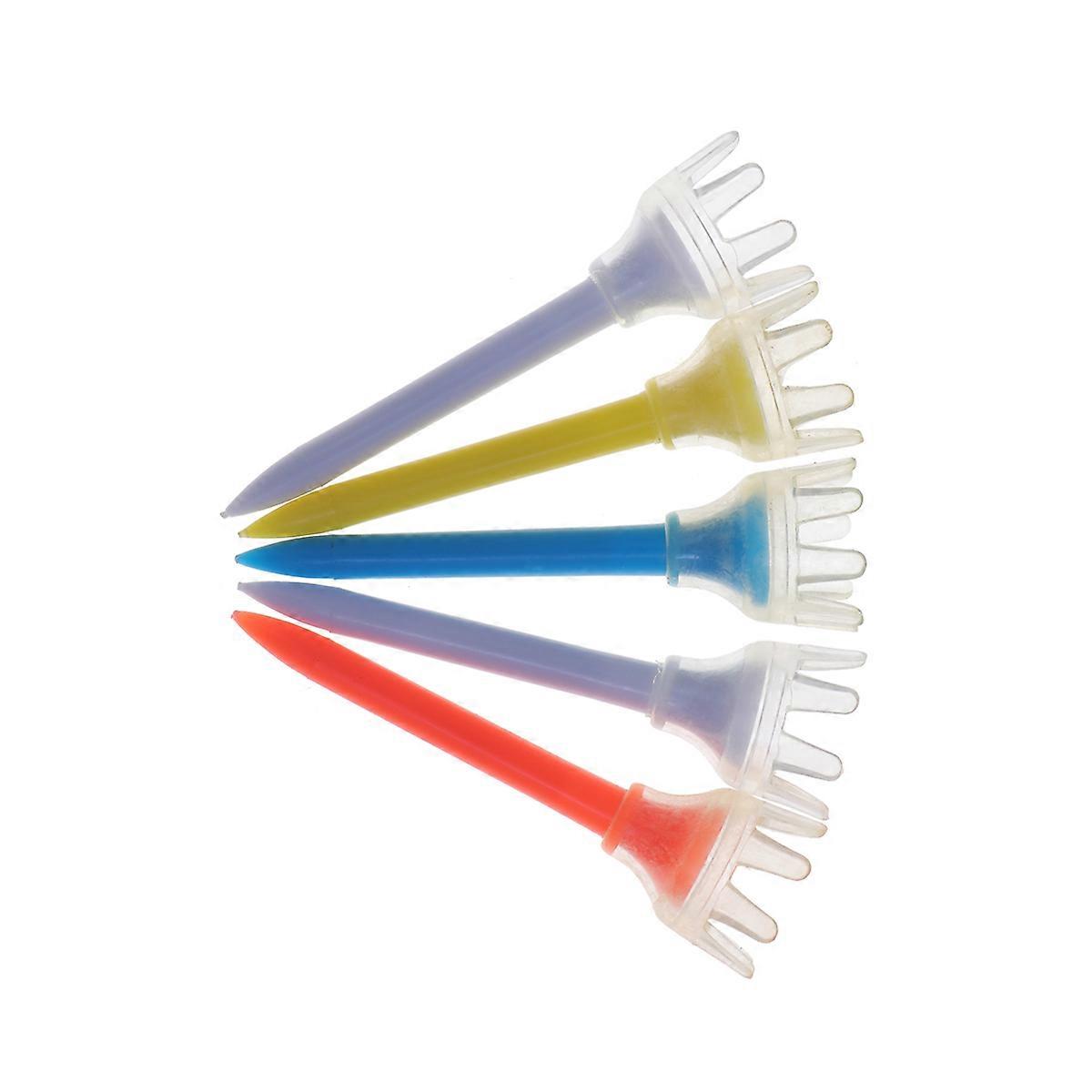 Assorted Color Durable Plastic Golf Tees Designed For Golf Lovers In 5.4CM With Eco-Friendly Attributes 5Pcs
