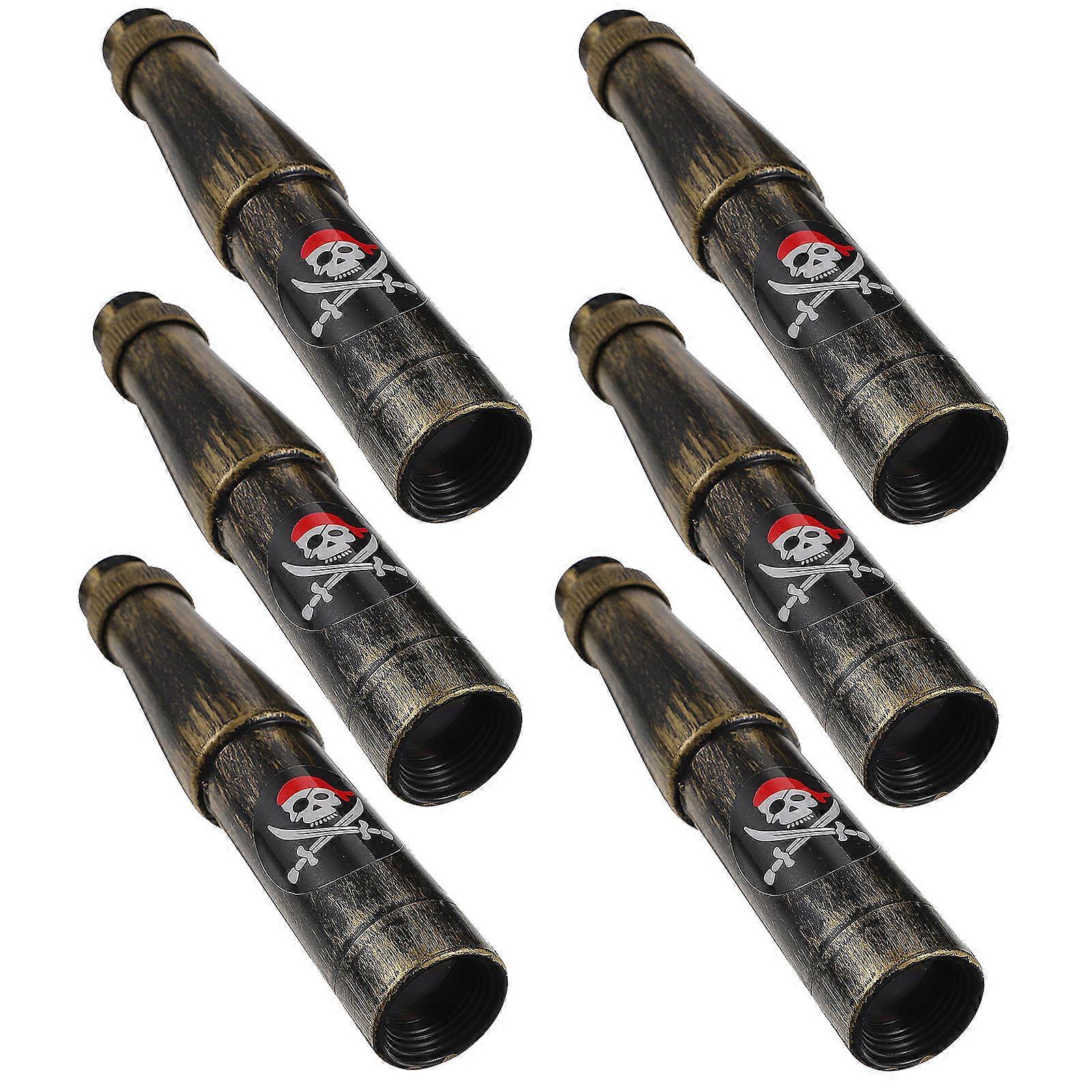 6pcs Plastic Pirate Telescopes for Kids Pirate Party Costume Monocular