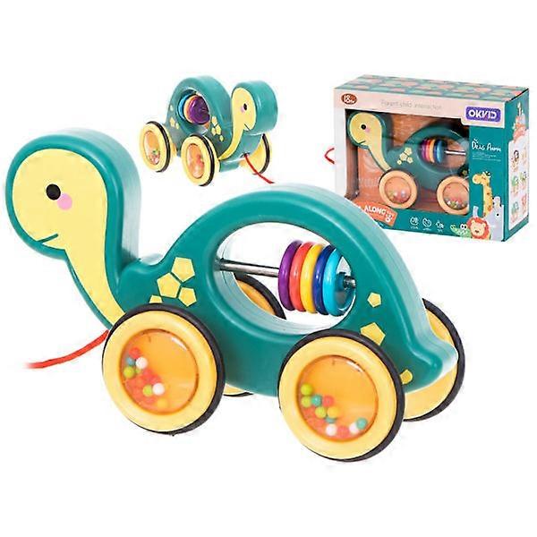 Wooden rattle on a string mobile turtle - Baby Toy and Entertainment.