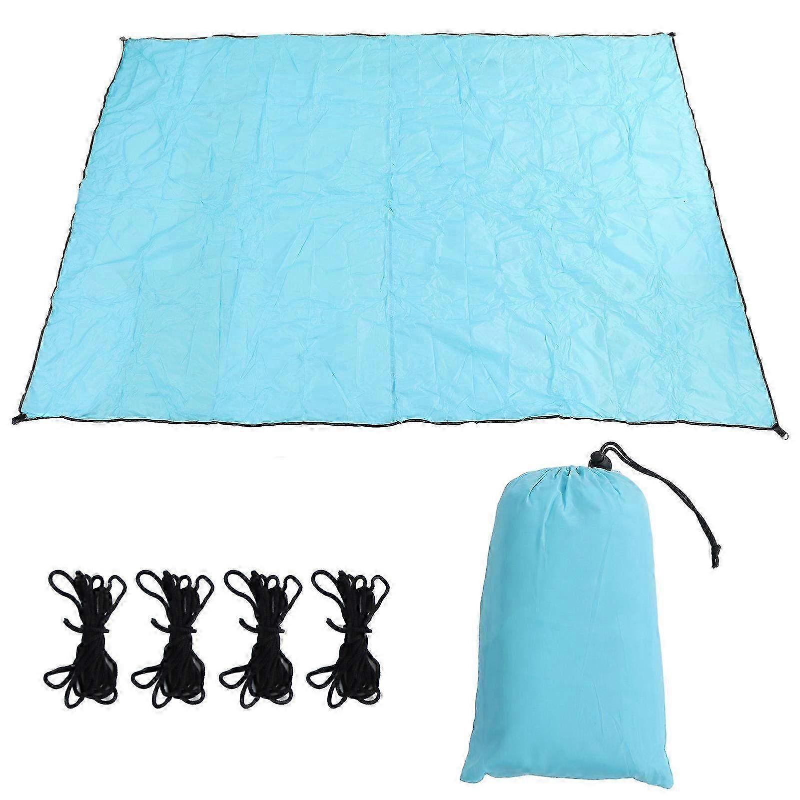 2x3m Rectangle Canopy with Stainless Steel Frame - Durable Canvas Awning with Four Ropes for Courtyard & Garden Use