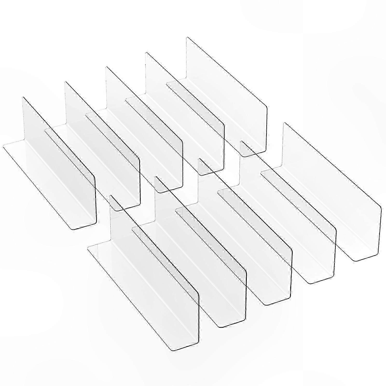 10-Pack L-Shaped Plastic Dividers for Shelves and Supermarket Displays