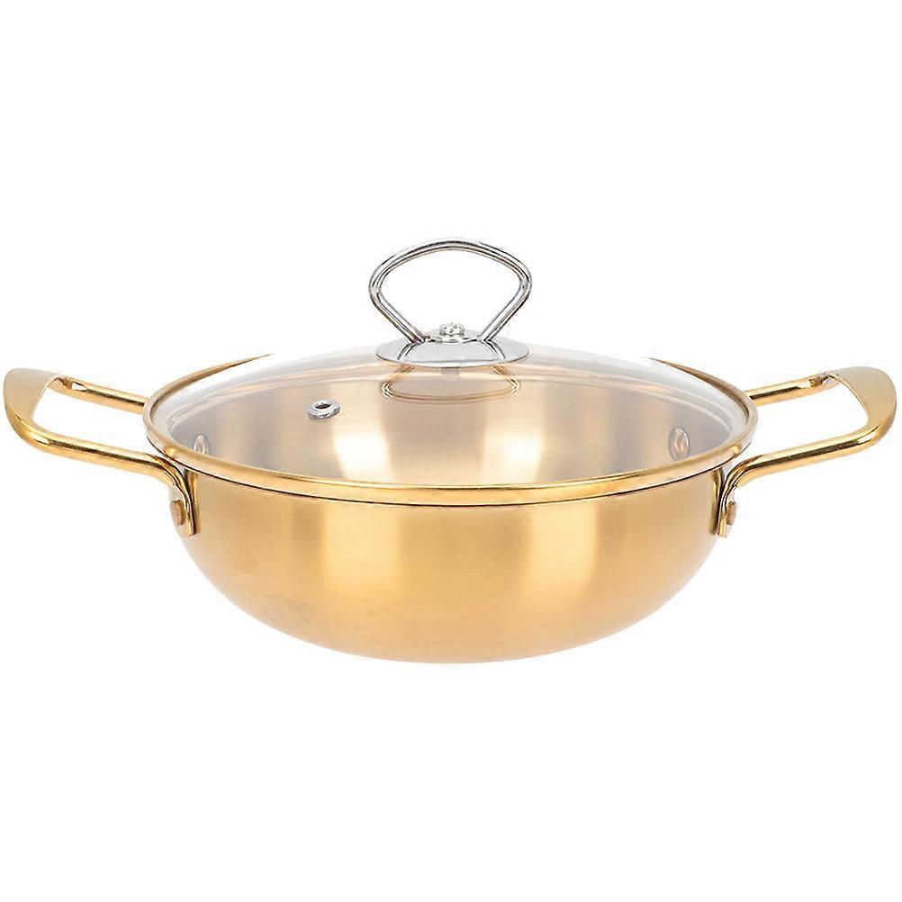 Multi-functional Seafood Instant Noodle Pot with Glass Lid Perfect for Instant Meal Preparation Round Shape 1Set
