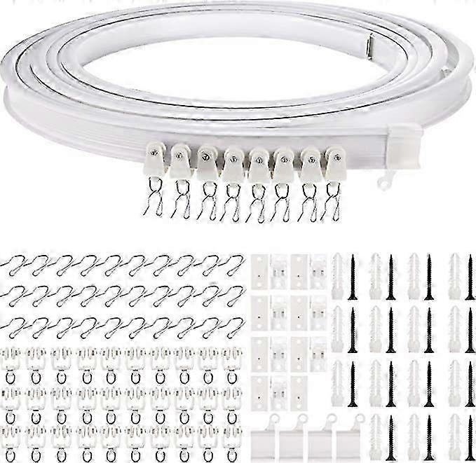 5M Bendable Ceiling Curtain Track - Flexible Curved Rail for Ceiling Drapes