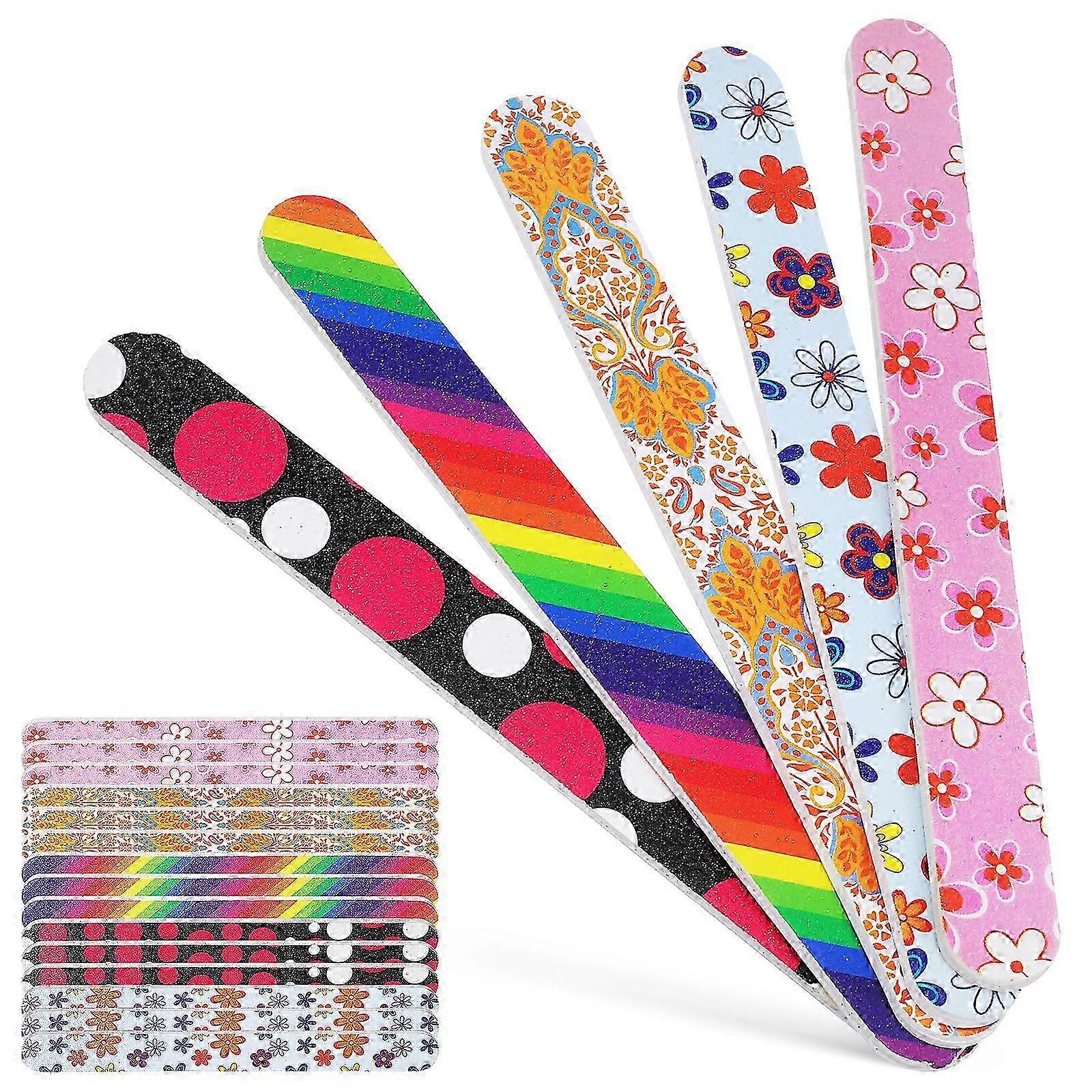20 limas de uñas, limas de uñas gruesas, limas de uñas para dedos, 20 unidades