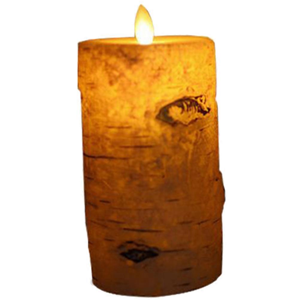 LED Candle Light Flameless Tealight with Realistic Flickering Flame, Decorative Bark Finish, Perfect for Weddings, Parties & Home Decoration