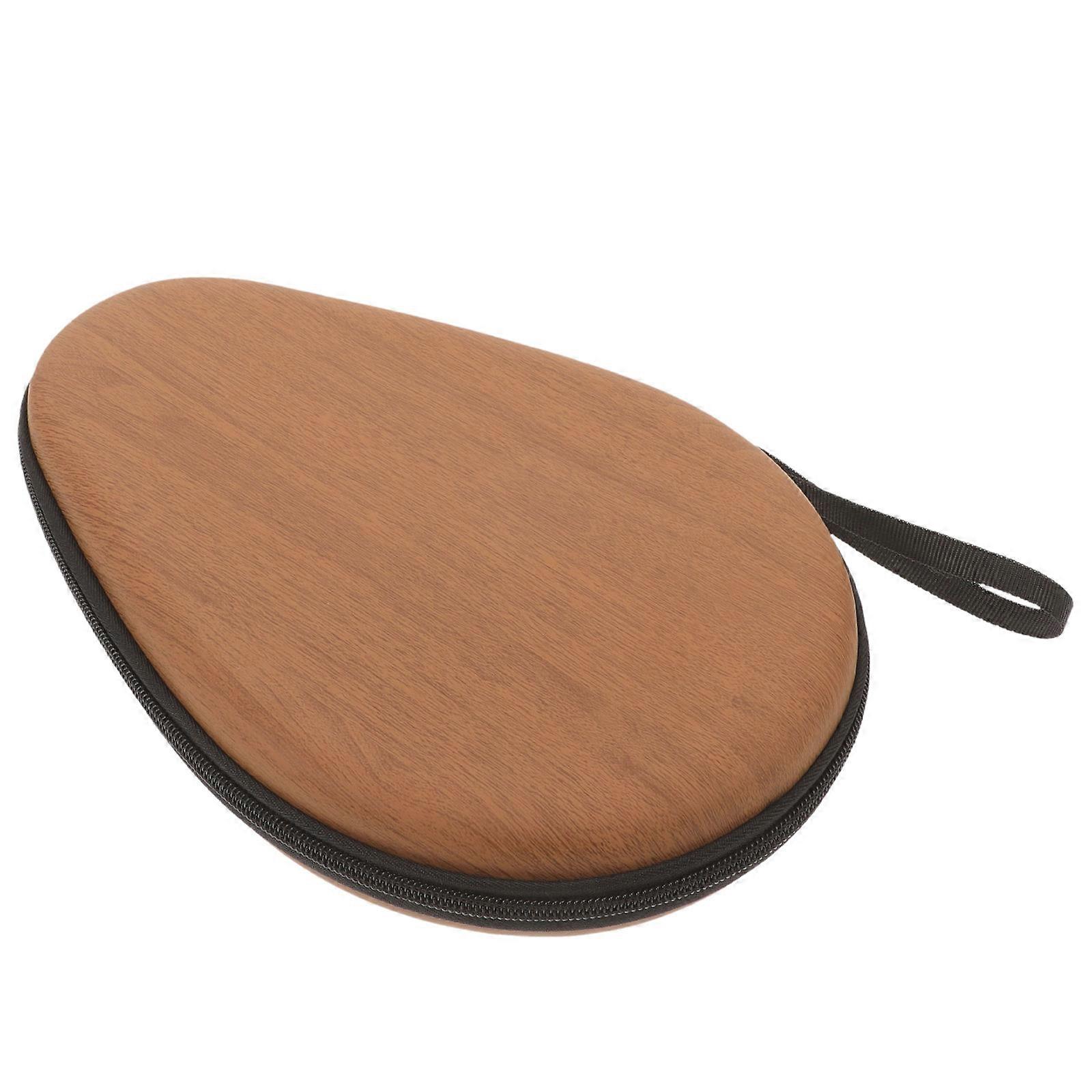 Light Brown Table Tennis Bat Cover For Simple Shape Racket Storage During Sports Practice 1Pcs