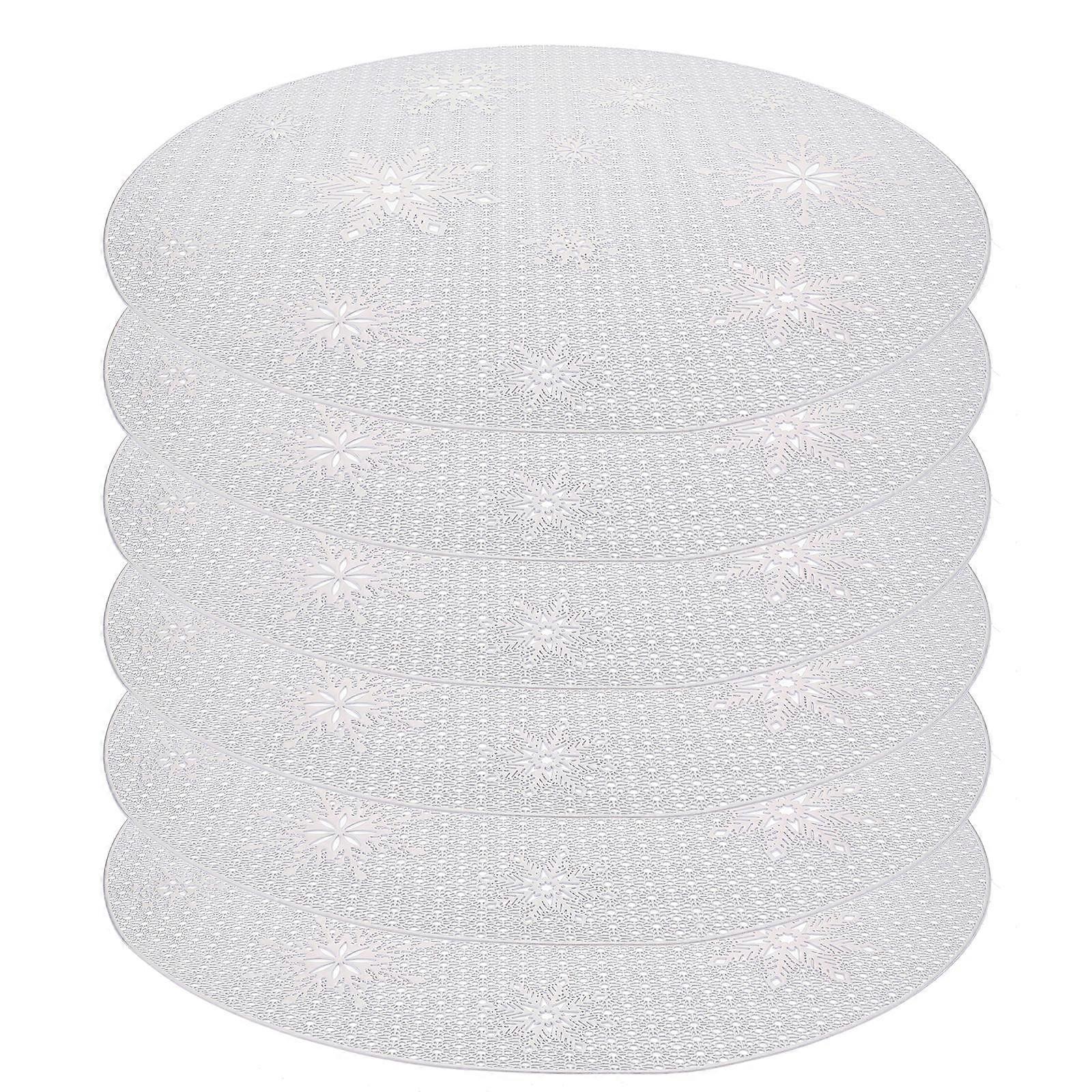 Christmas Style Heat Resistant Table Mats 6Pcs Hollowed-out Design Perfect For Home Use And Family Dining Occasions