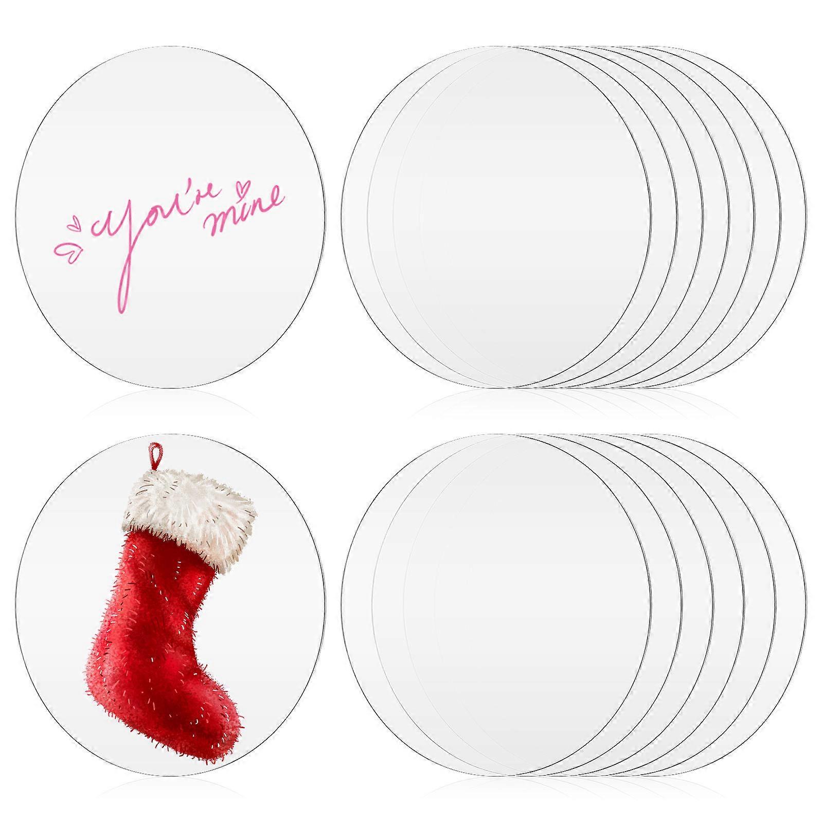 Clear Acrylic Circle Blanks – 15pcs Transparent Discs for DIY Crafts, Display Stands, and Decorations – Durable & Lightweight Design