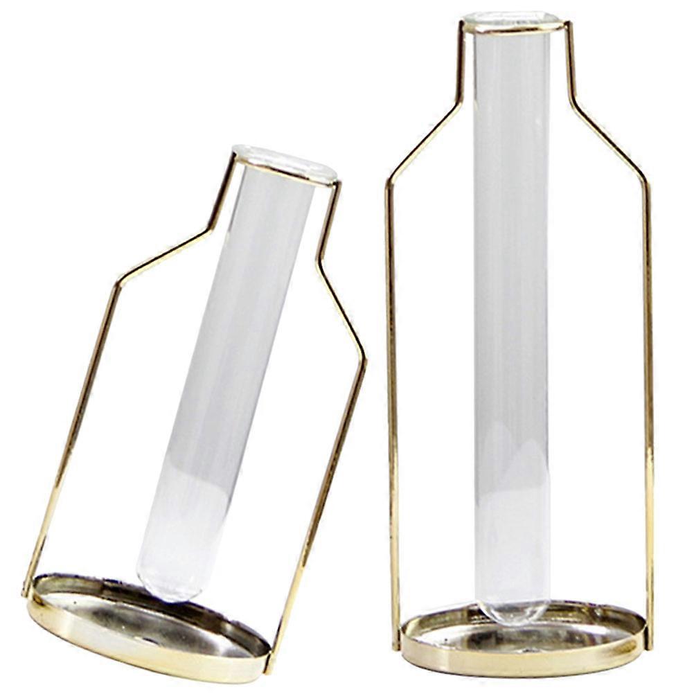 Simple Style Hollow Vase 2Pcs Iron Frame Hydroponic Planting Container Ideal for Wedding Ceremony and Garden Balcony