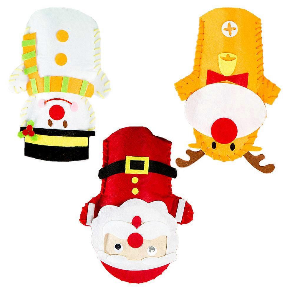 תיק לא ארוג לחג המולד יצירתי 3 יחידות צעצוע בעבודת יד לילדים שימוש חינוכי תיק אחסון בצבעים שונים