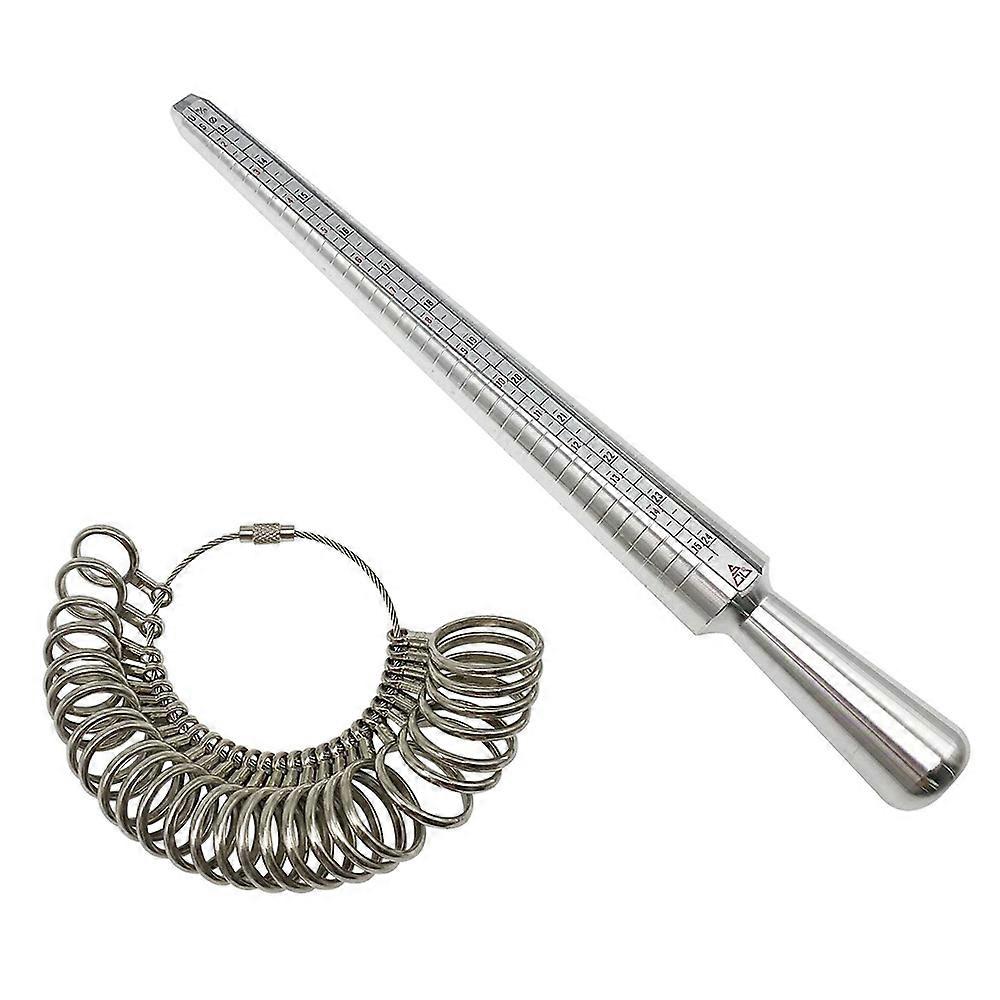 Metal Ring Sizer Gauge Mandrel Finger Sizing Measure Stick Standard Tool