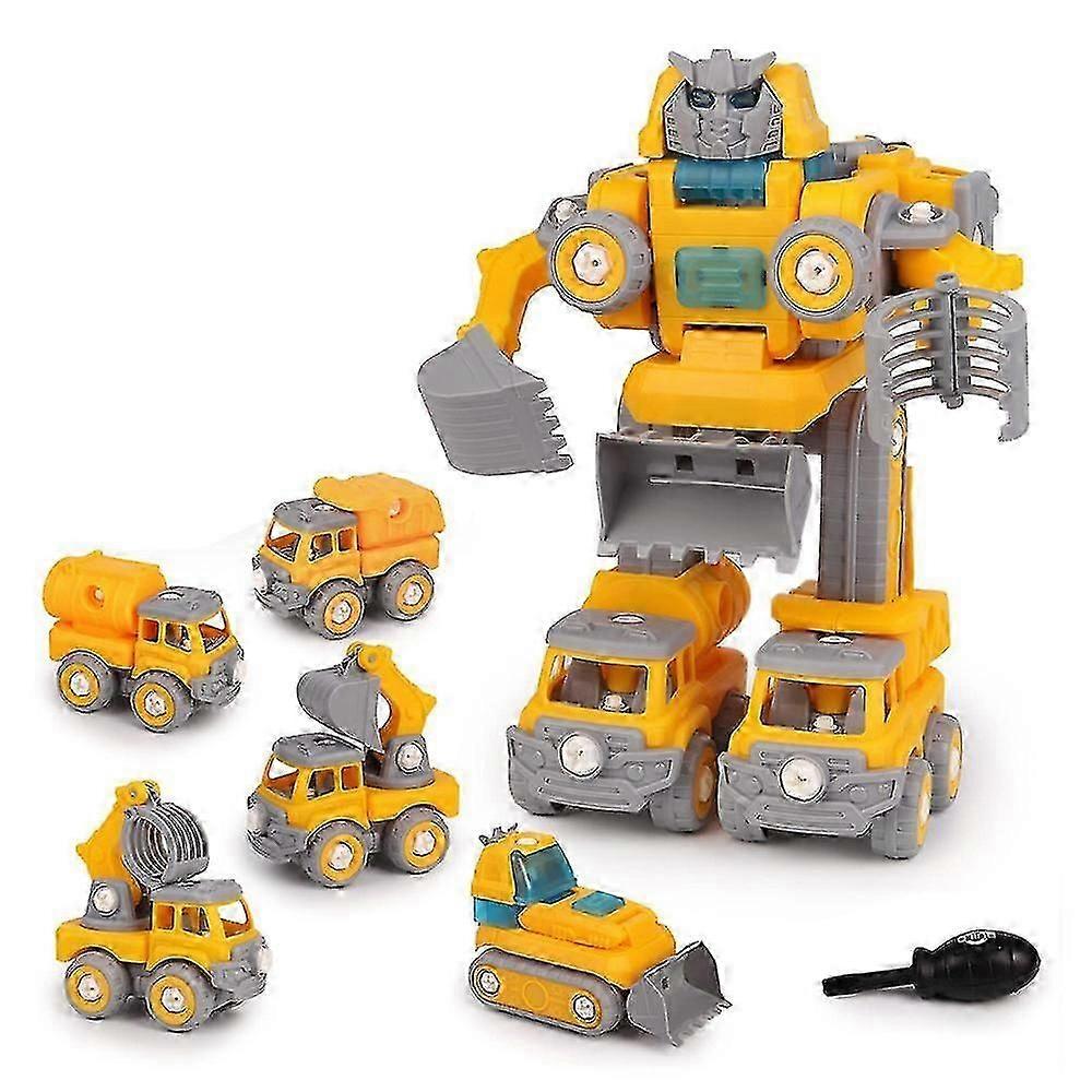 Transform Truck Robot 5 In 1 Stem Assembly Engineering Truck Kids Take Apart Fun Toy Vehicles Birthday Gift