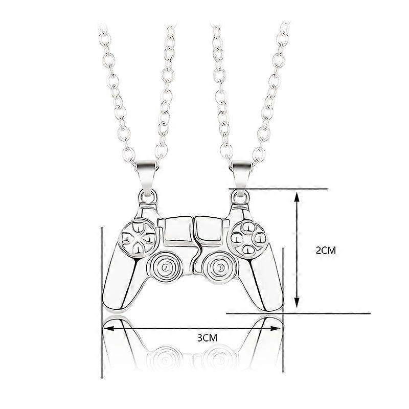 1Pair Magnetic Game Controller Couple Necklace with GoldSilver Color Game Console Pendant Necklace Valentine s Day Gift