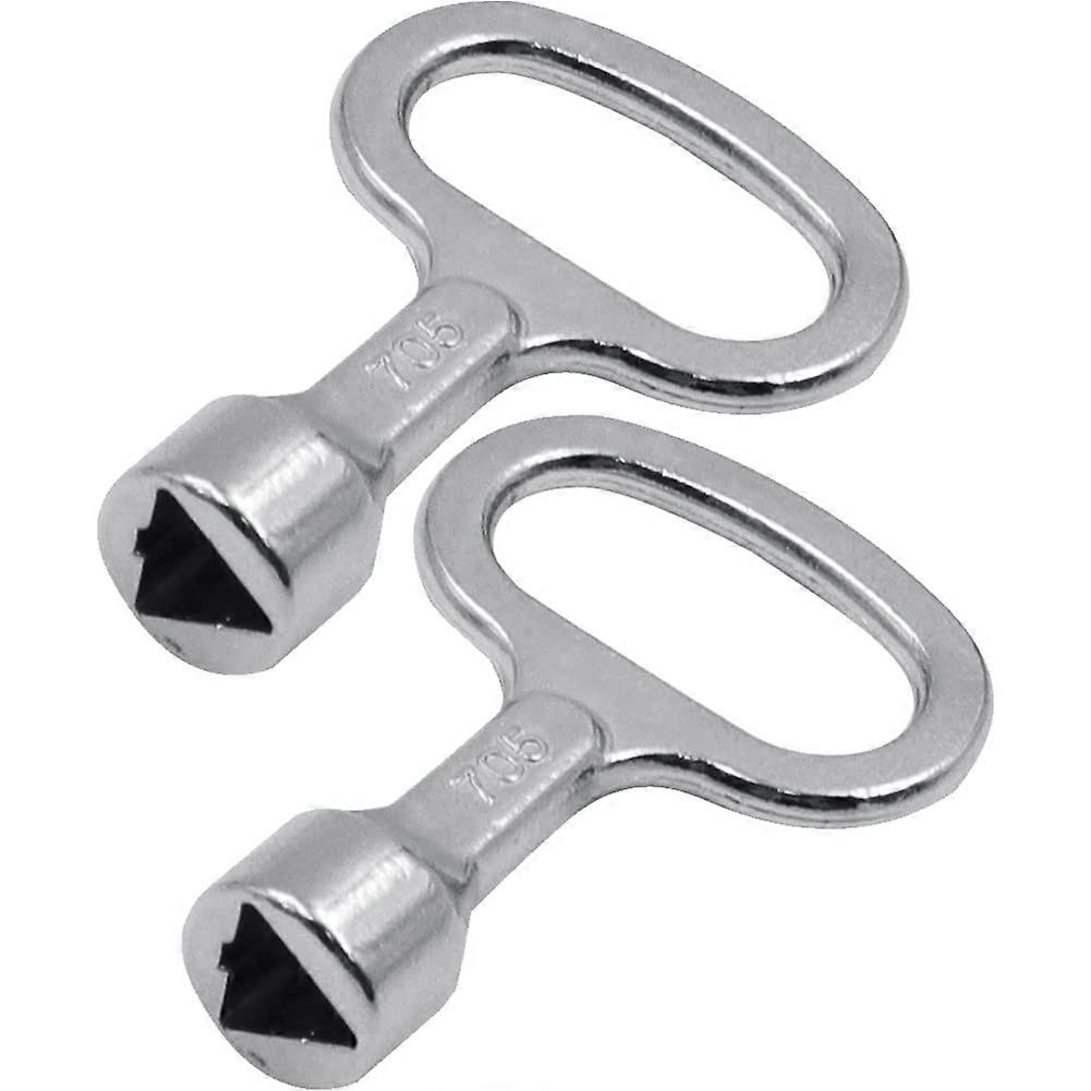 Universal Elevator Door Lock Metal Triangle Key, 2-Piece, Silver, Power Distribution Box, Elevator Doors, Subway Trains