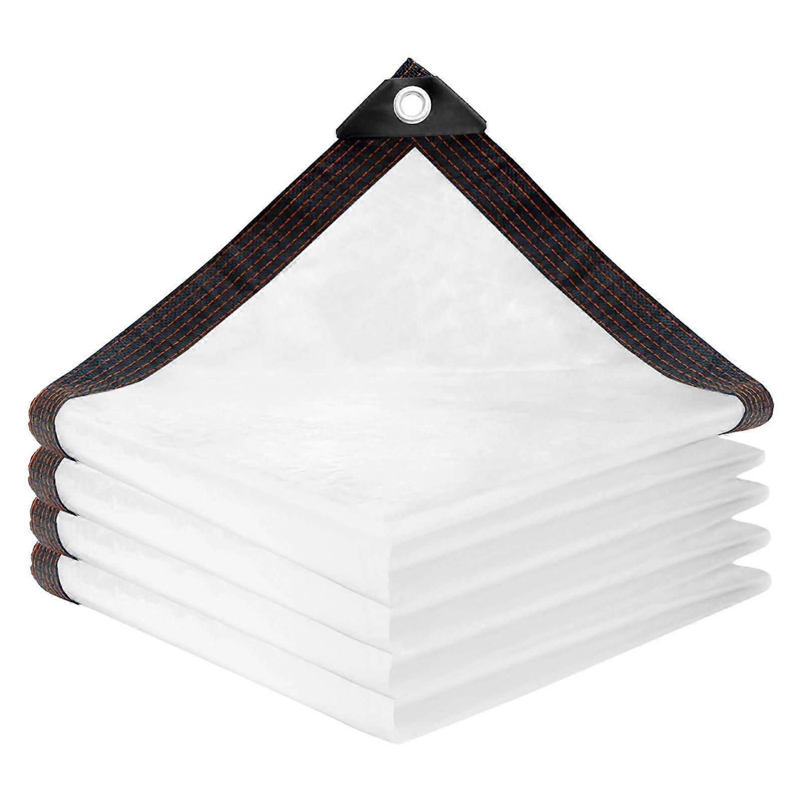 2 x 3 m Transparent PE Tarpaulin with Eyelets for Garden, Greenhouse, Rope Included