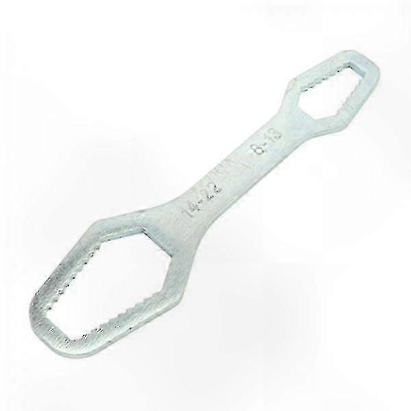 2x Multifunctional Double Ended Wrench Suitable for Bicycles and Home Use, Silver Finish