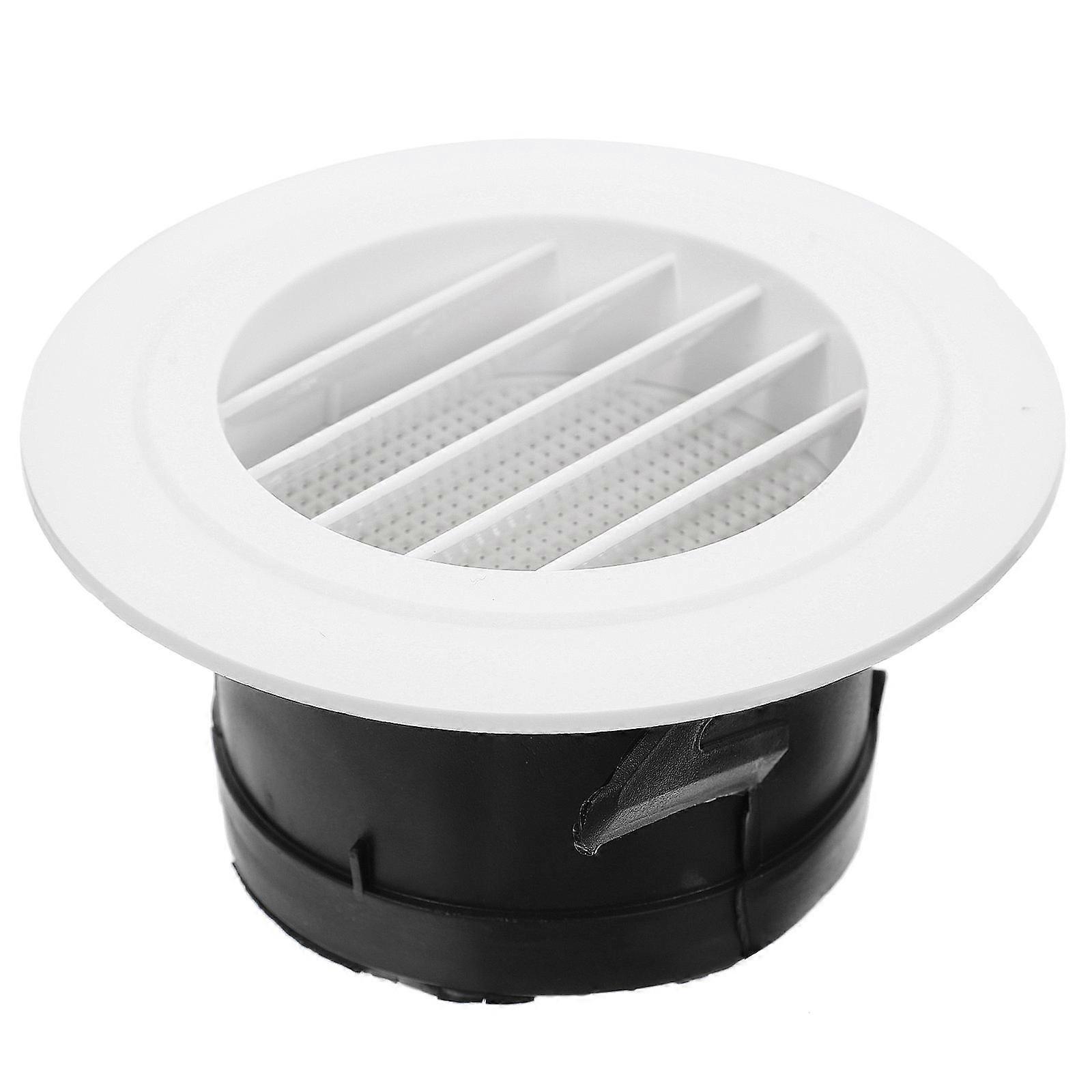 White Plastic AC Vent Cover for RV with Fine Mesh and Shutter Design 4.5 Inches
