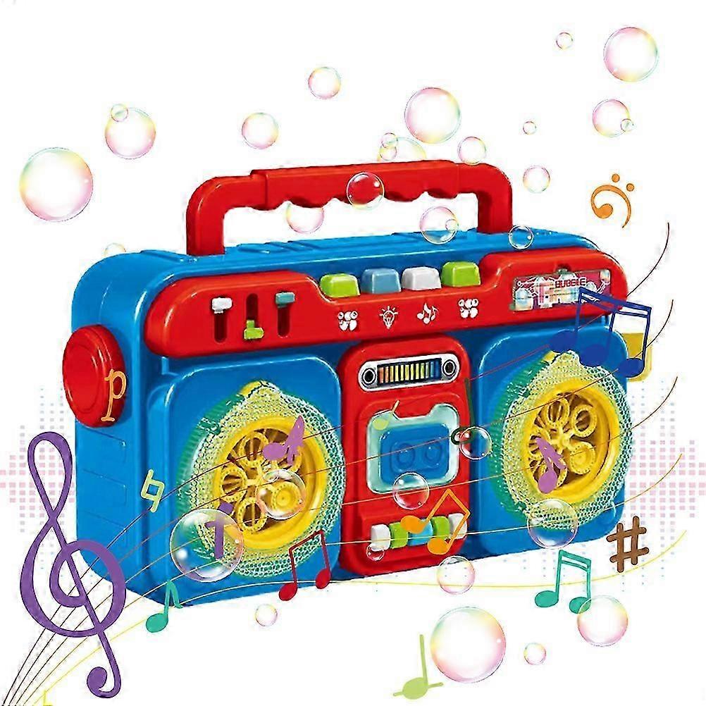 Rádiový bublinový stroj Elektrický automatický bublinový generátor Letní venkovní bublinový dmychadlo se světlem a hudbou dárek pro děti