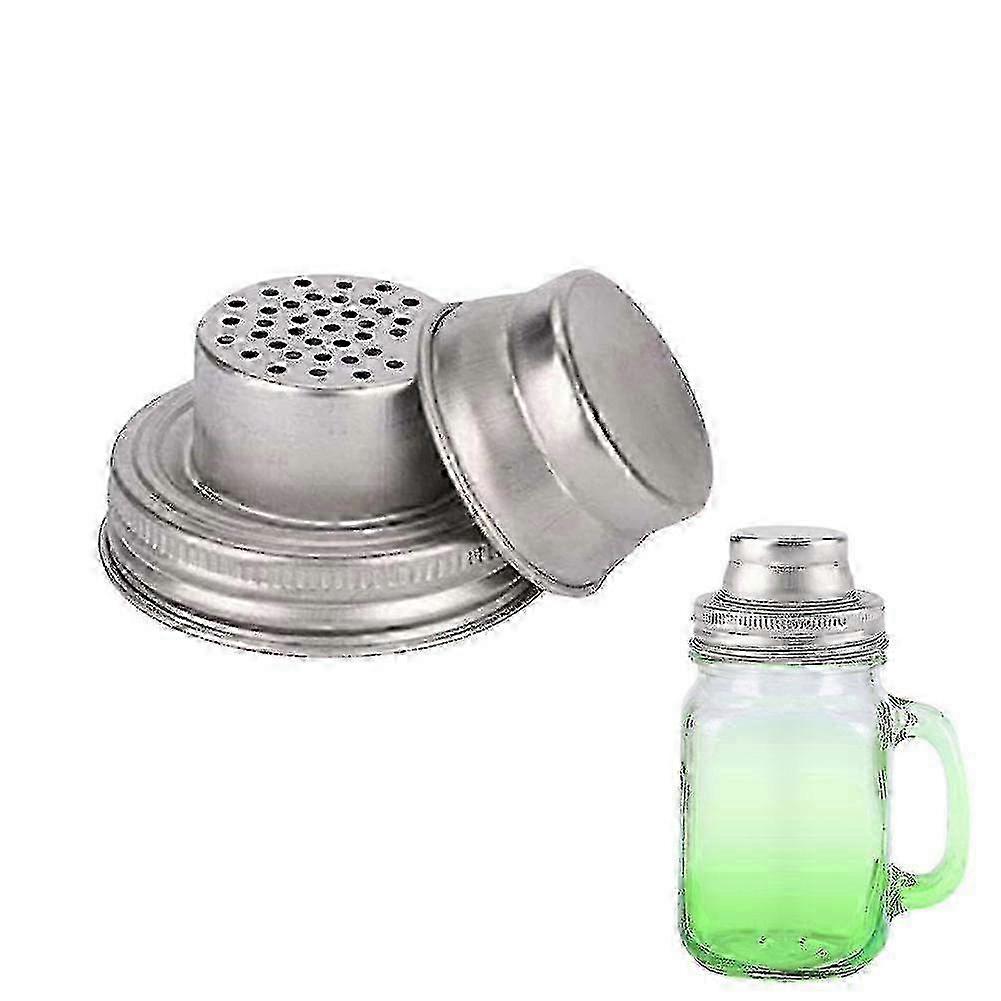 Mason Jar Shaker Lids Kit with Multifunctional Cocktail Top for Regular Home Food Storage Jars