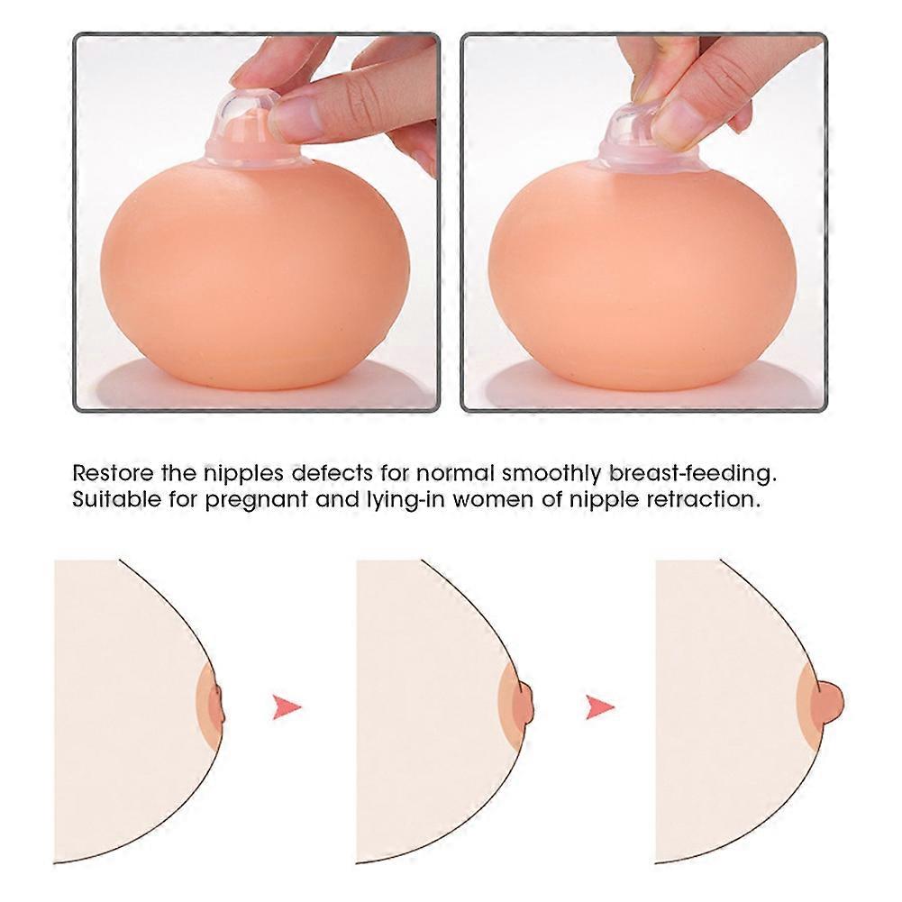 Nipple Corrector Soft Silica Gel Therapy Pullers 2 Pack Transparent