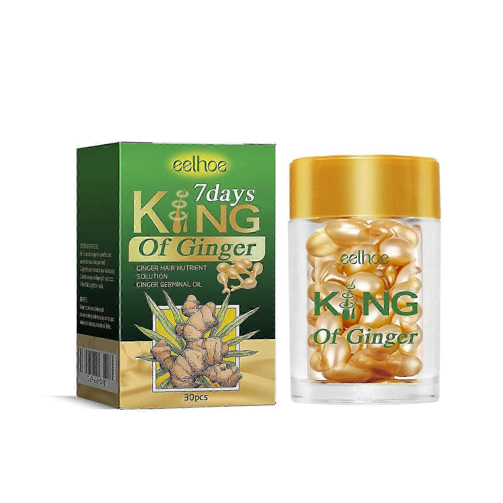 EELHOE Ginger Hair Capsules Odżywcze i nawilżające cebulki włosów, grube i mocne włosy, zapobiegające wypadaniu skóry głowy, kapsułki do masażu i pielęgnacji