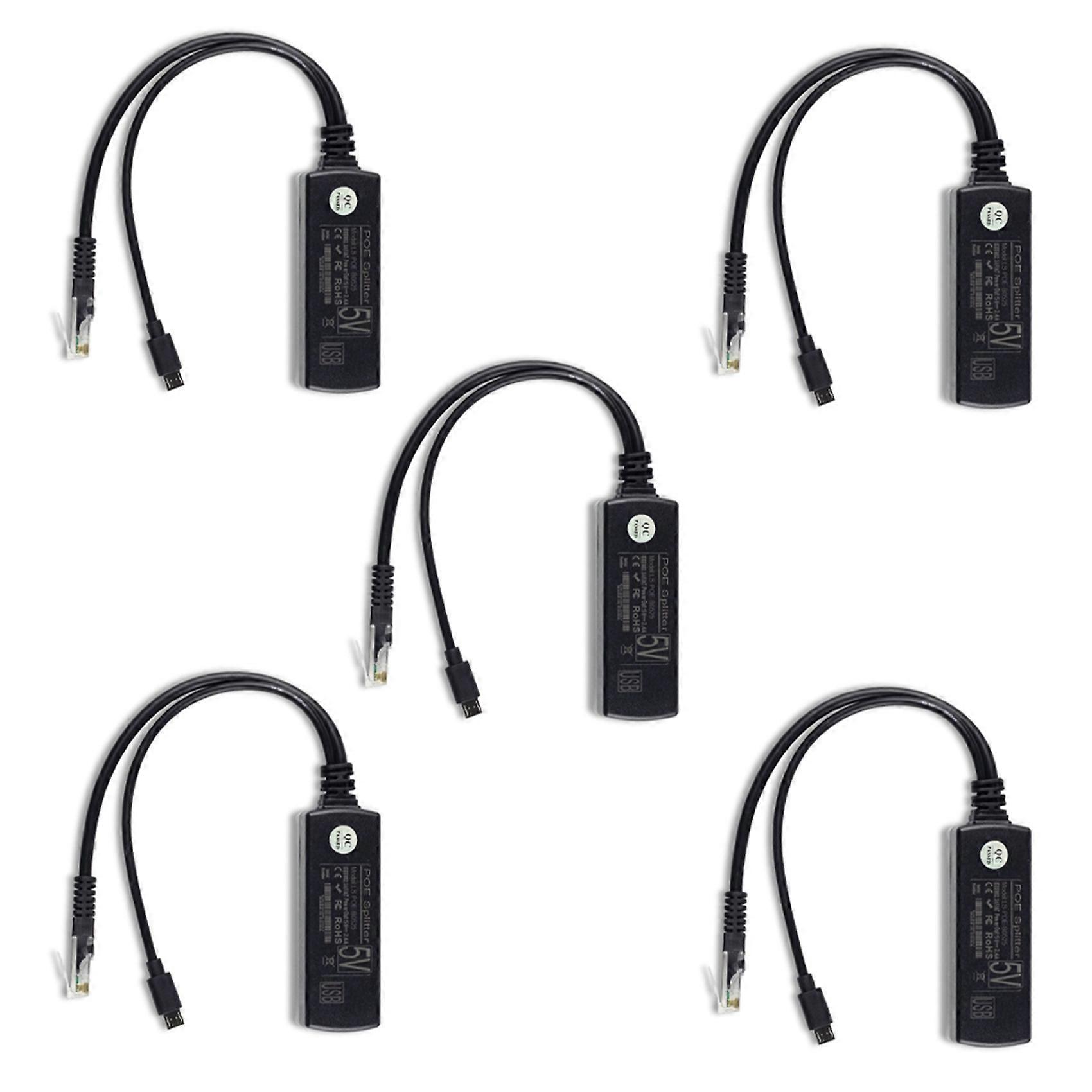 5X POE Power Supply Module Standard Isolated Splitter 48V to 5V2.4A USB Interface Splitter