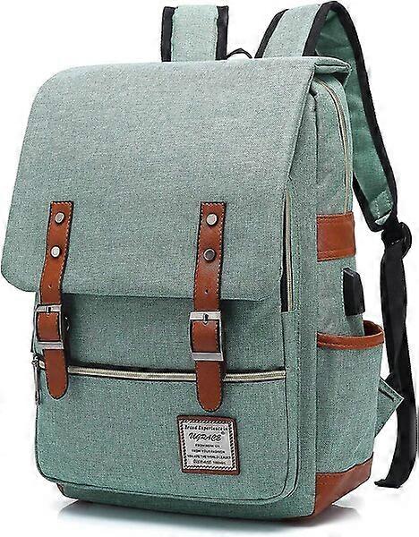 Retro backpack made of Oxford fabric with multiple compartments, can charge your phone while walking