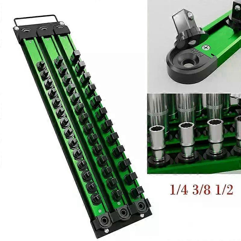 360 Swivel Magnetic Socket Organizer 1/4 3/8 1/2Inch Socket Clip Rail Holder For Hand Tools Wrenches Accessory In Stock