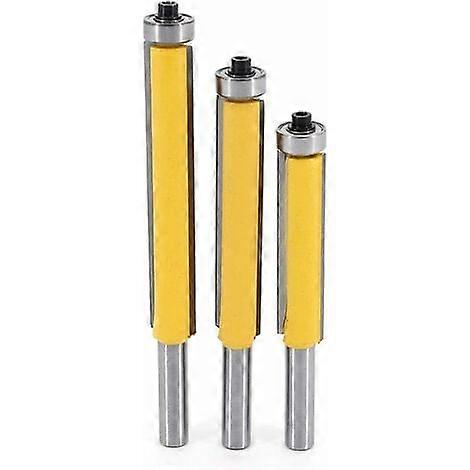 3Pcs Copy Bit, 8mm Shank DIY Woodworking Milling Cutter Tools with Top Bearing, Woodworking Router Bit Extra-long Countersink Straight Bit