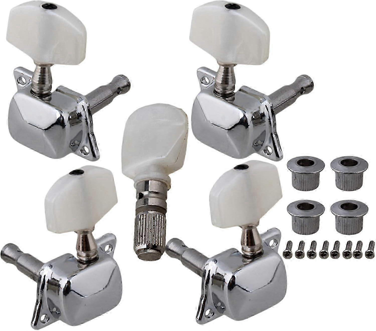 2025 Latest Model  Semiclosed Banjo Machine Head Tuning Tuner Peg with Bushing Guitar Parts Chrome