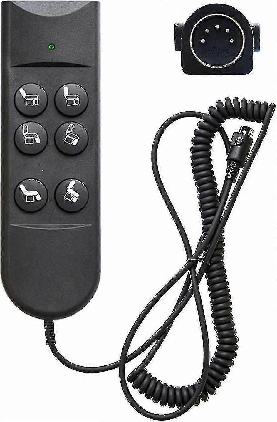 6-Button Remote Control for Recliners, 5-Pin Handset for Lift Chairs and Power Furniture
