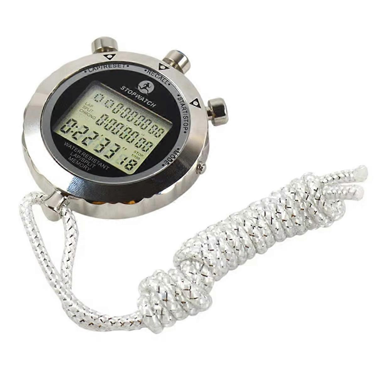 100 Channels Professional Metal Luminous Digital Stopwatch Timer Waterproof Sports Timer Sports Running Training Timer